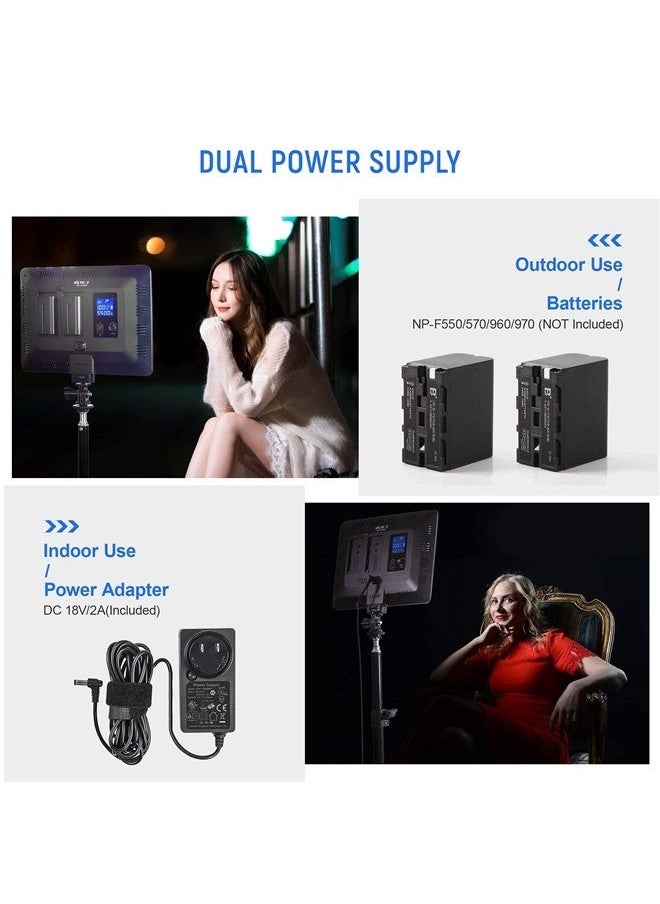 VILTROX 2 Packs LED Video Light kit with Light Stand and Wireless Remote, 30W/2450Lux Dimmable 3300K-5600K LED Panel Lights CRI 95+ for Photography Video Portrait Conference Vlog Streaming（VL-200T）  - Image 4