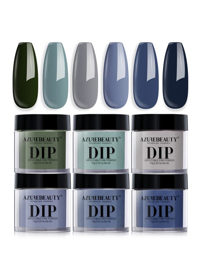 Dip Powder Nail Set Blue Sage Green Grey Shades All Seasons 6 Colors Dipping Powder Starter Kit French Nail Art Manicure Diy Salon Gifts For Women No Need Nail Lamp Cured - pzsku/ZFDD9986424AFC4F3CF1AZ/45/_/1721023762/47ceea56-0b03-4fb8-b674-77006f9d769b