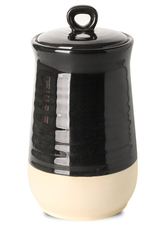 HASENSE Ceramic Kitchen Canister, 75 OZ Coffee Canister with Lid, Airtight Food Storage Jar for Coffee Bean, Nuts, Candy, Spice, Flour and Herb, Large Food Container, Kitchen Decor, Black - Image 1