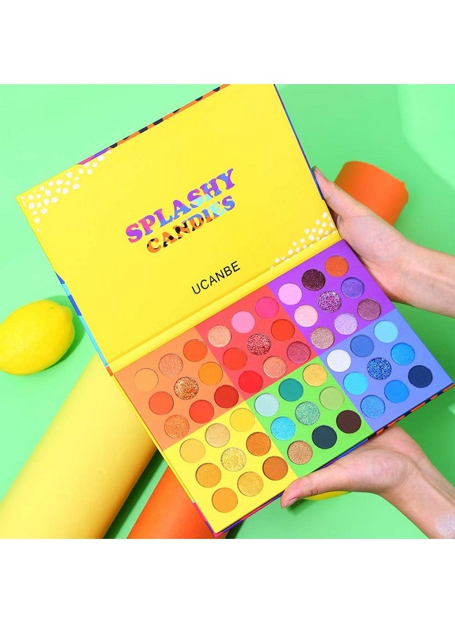 Ucanbe - UCANBE 54 Colors Splashy Candies Eyeshadow Palette, Highly Pigmented Matte Shimmer Soft Creamy Glitter Rainbow Bright Powder Eye Shadow Blendable Waterproof Long Lasting Makeup Pallet… - Image 1