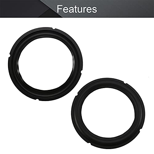 Fielect 4Pcs 8 Inch Black Notch Speaker Rubber Edge Surround Rings Replacement Parts for Speaker Repair or DIY - Image 3