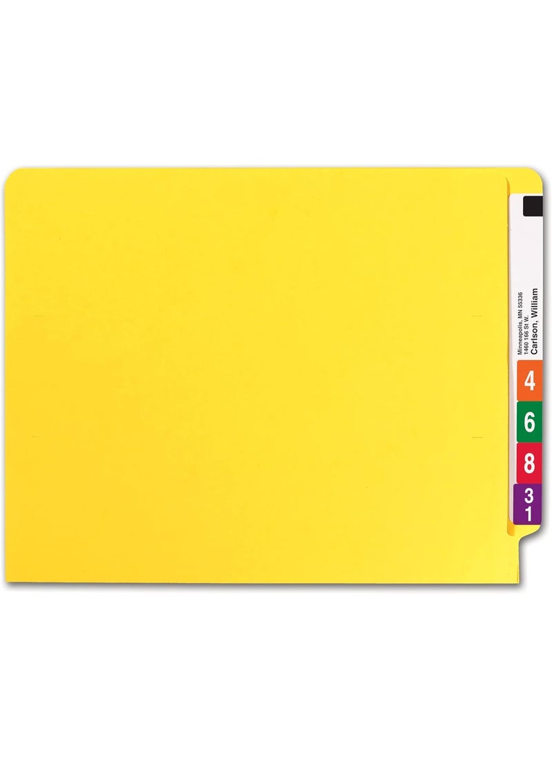 Smead Smead End Tab File Folder, Shelf-Master Reinforced Straight-Cut Tab, Letter Size, Yellow, 100 per Box (25910)  - Image 4