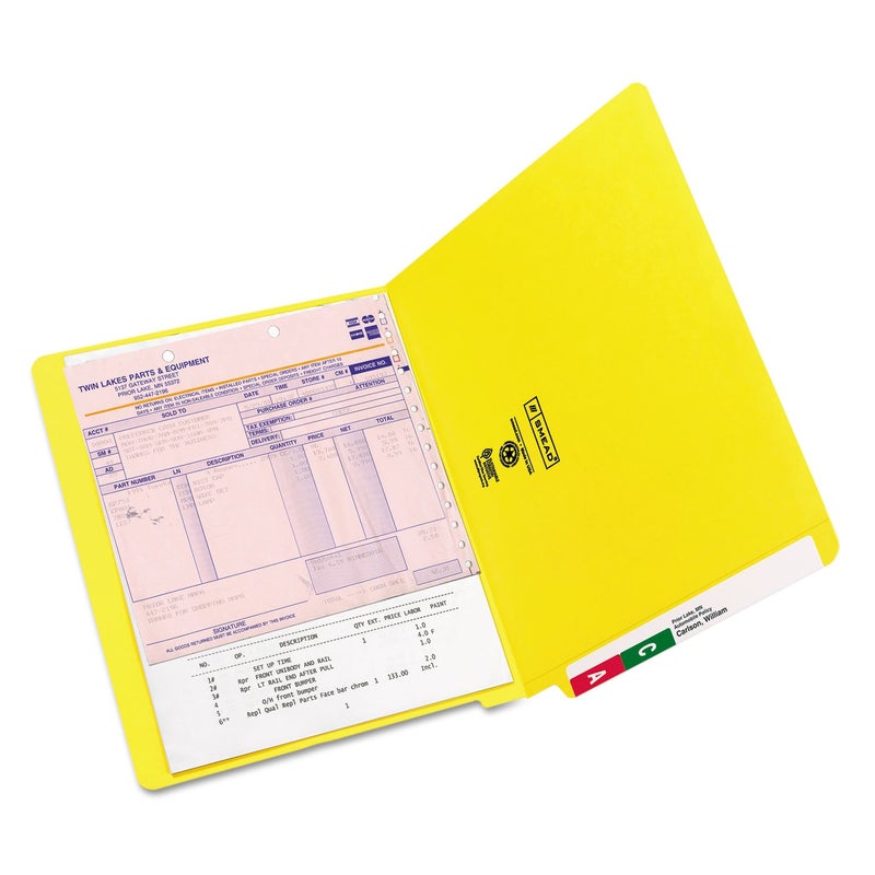 Smead End Tab File Folder, Shelf-Master Reinforced Straight-Cut Tab, Letter Size, Yellow, 100 per Box (25910) - Image 3
