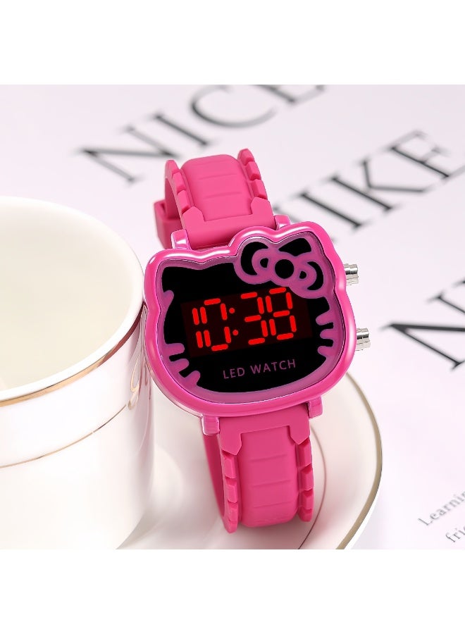 Hello Kitty Pink Hello Kitty Kids Watch - Cute Cartoon LED Digital Silicone Strap Gift for Girls - Image 3