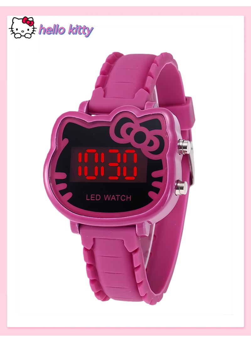 Hello Kitty Pink Hello Kitty Kids Watch - Cute Cartoon LED Digital Silicone Strap Gift for Girls - Image 1