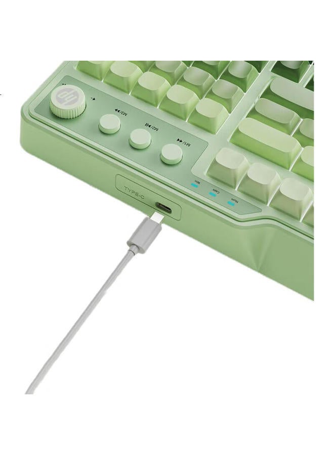 Hp K360 Wired Keyboard Gradient Color Keycaps Rgb Mechanical Feel Ergonomic Design Office Gaming Universal League Of Legends Esports Gaming Keyboard Green 98 Keys - Image 1