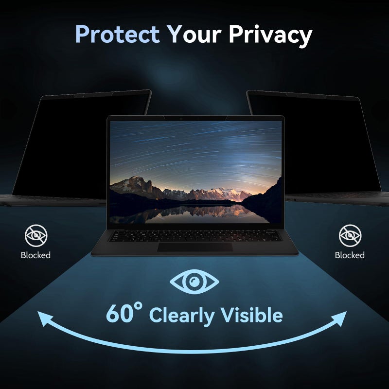 Mamol Magnetic Laptop Privacy Screen 15.6 inch ,16:9 Aspect Removable Anti Glare Protector Blue Light Privacy Screen Filter,Filter Shield Compatible with HP/Dell/Acer/Asus/Samsung/Lenovo/Thinkpad Envy - Image 3