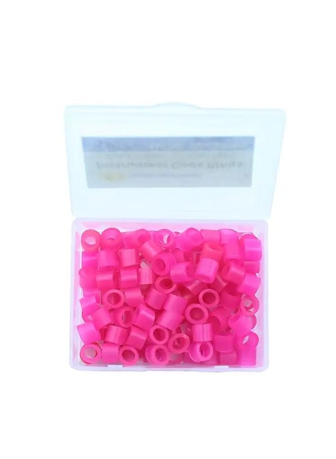 Pink Plastic Identification Rings 100pcs Reusable Durable Tool Marking Accessories - Image 1
