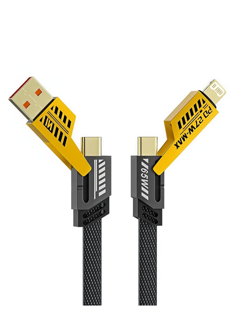 cable 4 in 1 fast cgarging 65w 2 to 2 cable flat wire - Image 1