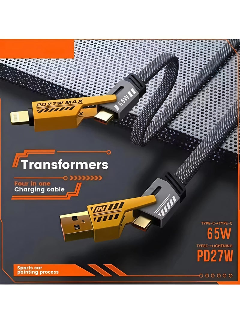 cable 4 in 1 fast cgarging 65w 2 to 2 cable flat wire - Image 3