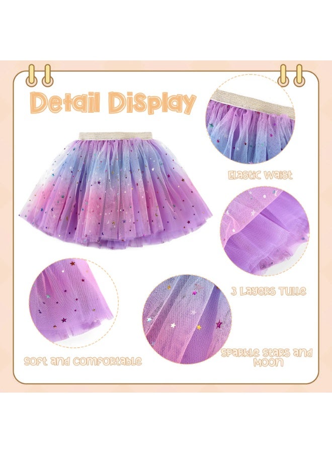 NajmStyle Ballet Tutu Skirt Set for Little Girls – 2-Piece Rainbow Sparkle Design with Multi-Layer Tulle – Perfect for Ballet, Parties & Birthdays(80cm-110cm) - Image 5