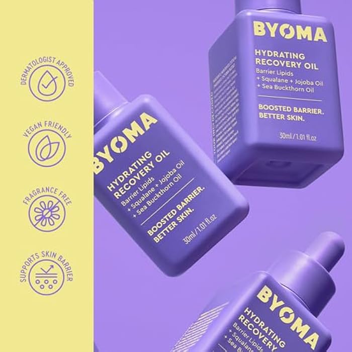BYOMA Hydrating Recovery Oil - Luxury Face Oil with Squalane, Jojoba Oil & Seabuckthorn Oil - Instant Radiant and Glowy Skin - Barrier Repair Facial Oil - 1.01 fl. oz - Image 5