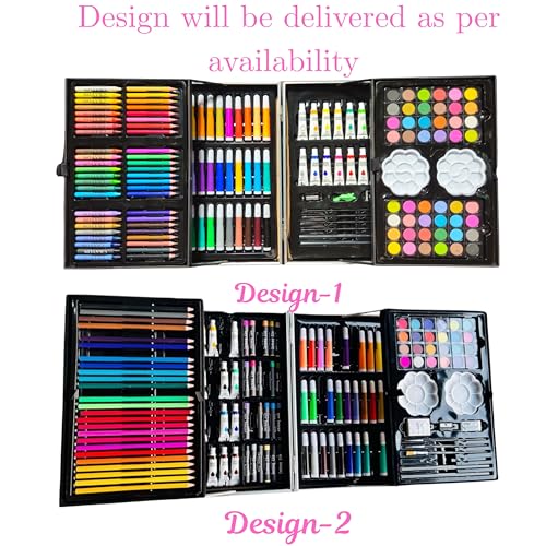 Kitchen Bloom Art Set for Kids, 145 Pieces Drawing Kit with Colour Pencils, Oil Pastels, Paint Brushes, Unicorn Theme Art Set - Image 2