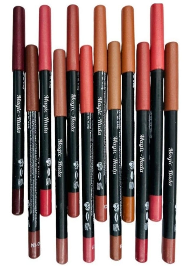 MagicHuda Magic Huda Combo Bold Matt Crème Long Lasting Crayon LipsticK For Girls,Multicolor Crème Finish Pack of 12 - Image 2