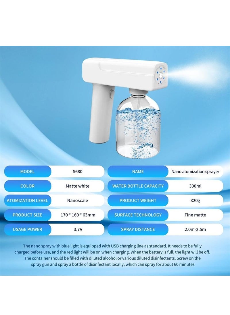 SYOSI - Sprayer Fogger Machine Portable Handheld Electrostatic ULV Sprayer Adjustable Spray Volume Fog Tool  Wireless Nano Sprayer Rechargeable Sprayer with Blue Light for Touchless Sanitization - Image 1