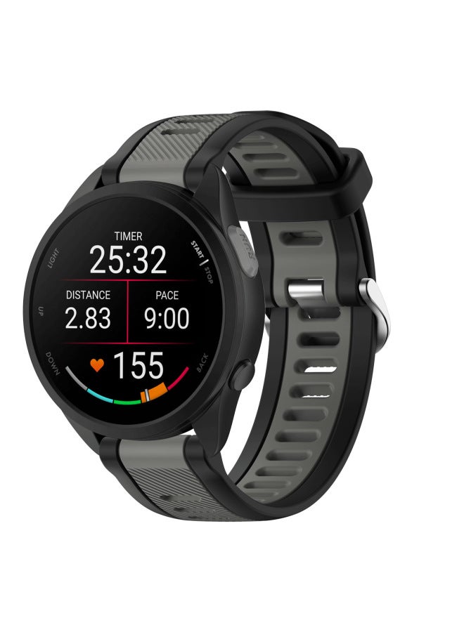 For Jiaming Forerunner165 Silicone Strap 22mm Double Color Texture Strap Official Strap-Color:Official Moonlight White-Specifications:22mm - Image 4