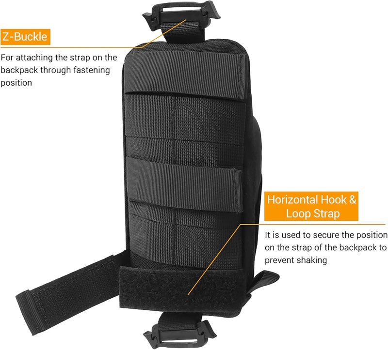 Zikra Backpack Shoulder Strap Accessory Pouch, Tactical Molle Bag Multifunctional EDC Tool Pockets Small Compact Pouchs for Belt Outdoor Sport Hunting - Image 3