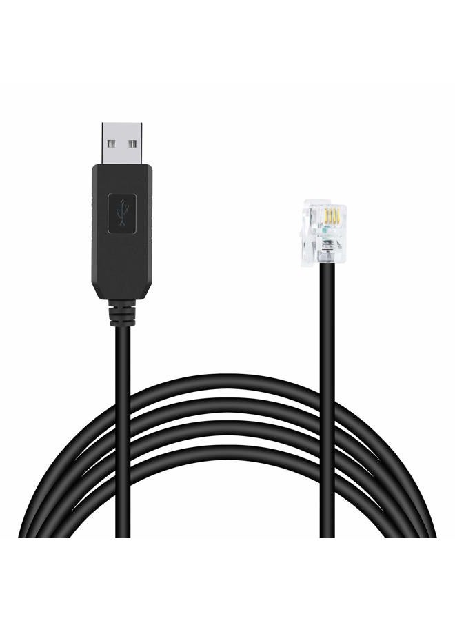 Suamdoen Ioptron Equatorial Telescope Control Cable Smart Eq Pro IEQ30pro USB RS232 Adapter to 4p4c RJ9 Connector FTDI Upgrade Control Console Cable Compatible ASCOM ZEQ25 EQPro Mounts (3.2 feet) - Image 1