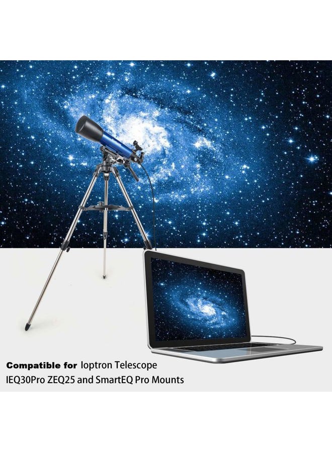 Suamdoen Ioptron Equatorial Telescope Control Cable Smart Eq Pro IEQ30pro USB RS232 Adapter to 4p4c RJ9 Connector FTDI Upgrade Control Console Cable Compatible ASCOM ZEQ25 EQPro Mounts (3.2 feet) - Image 4