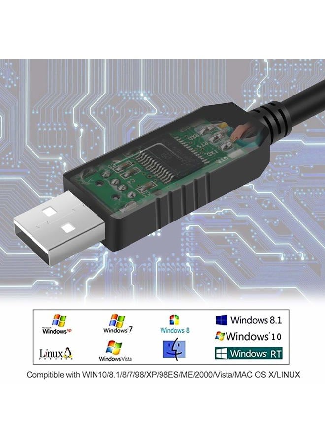 Suamdoen Ioptron Equatorial Telescope Control Cable Smart Eq Pro IEQ30pro USB RS232 Adapter to 4p4c RJ9 Connector FTDI Upgrade Control Console Cable Compatible ASCOM ZEQ25 EQPro Mounts (3.2 feet) - Image 2