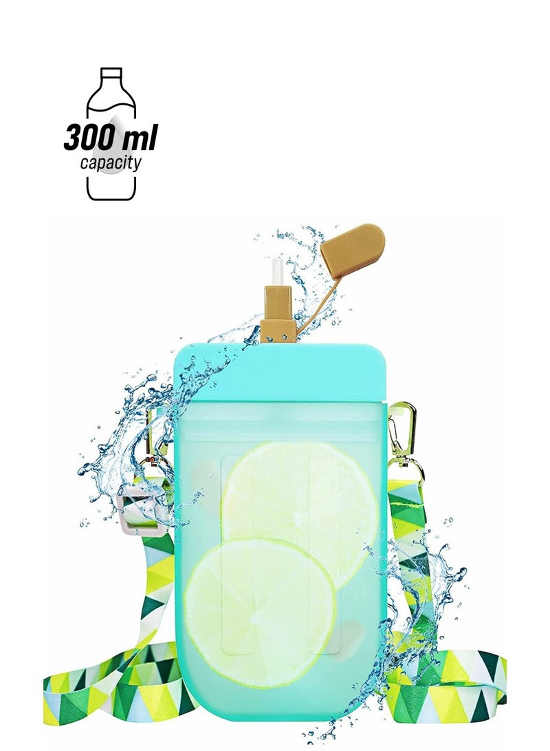 كاست ويف زجاجات مياه لطيفة مع قش ، والآيس كريم الإبداعي المصاصة شرب زجاجات المياه ، إبريق المياه الشفافة ، كوب شرب عصير متعدد الألوان مناسب للأطفال البالغين (BPA خالية) - Image 1