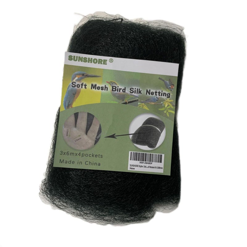 SUNSHORE Nylon 3x6m 15mm mesh Size Bird Mist net Anti Bird Netting Silk Netting for Biological Research 0.08mm - Image 2