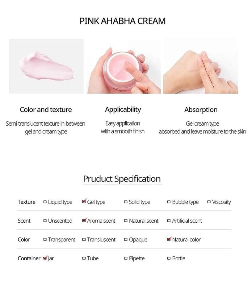NACIFIC Pink AHA BHA Facial Cream 50ml - Image 5