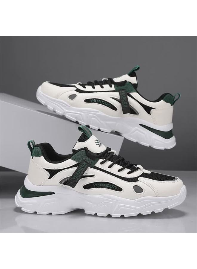 YEARCON Yierkang Men's Casual Breathable Mesh Outdoor Hiking Sports Shoes Comfortable Durable Running Shoes White/black 39 - Image 2