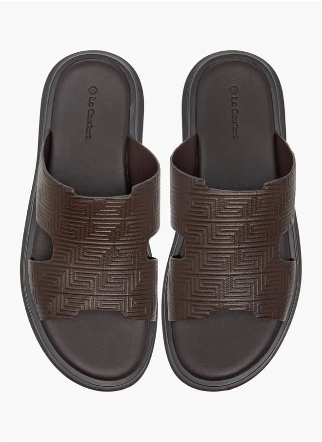 لو كونفورت Men's Cutout Detail Slip-On Sandals