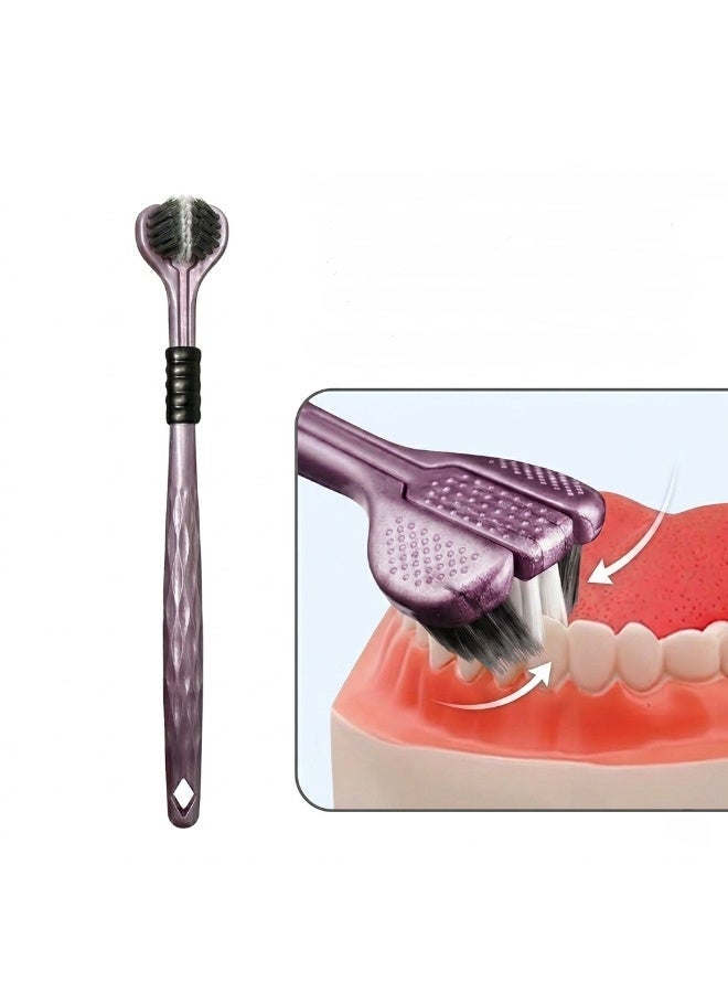 Ultra-Soft 3-Sided Toothbrush – Wrap-Around Bristles for Deep Teeth & Gum Cleaning (Random Color) - Image 1