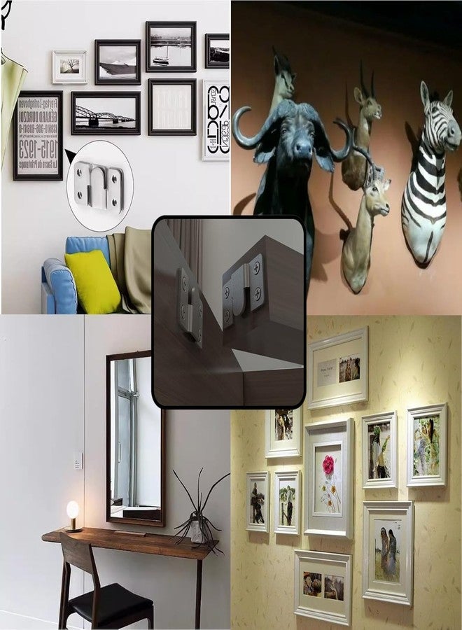 ROLLYWARE ® Flush Mount Bracket with Screws Hanging Buckle Kit, Interlocking Heavy Duty Photo Frame Hook, Furniture Connector for 100lb Picture Hangers Art Gallery Wall Mount Hardware (6) - Image 4