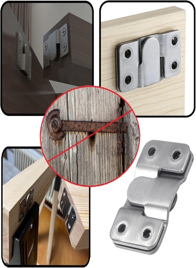 ROLLYWARE ® Flush Mount Bracket with Screws Hanging Buckle Kit, Interlocking Heavy Duty Photo Frame Hook, Furniture Connector for 100lb Picture Hangers Art Gallery Wall Mount Hardware (6) - Image 2