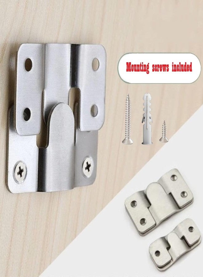 ROLLYWARE ® Flush Mount Bracket with Screws Hanging Buckle Kit, Interlocking Heavy Duty Photo Frame Hook, Furniture Connector for 100lb Picture Hangers Art Gallery Wall Mount Hardware (6) - Image 5
