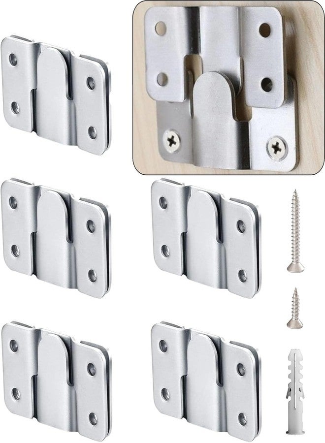 ROLLYWARE ® Flush Mount Bracket with Screws Hanging Buckle Kit, Interlocking Heavy Duty Photo Frame Hook, Furniture Connector for 100lb Picture Hangers Art Gallery Wall Mount Hardware (6) - Image 1