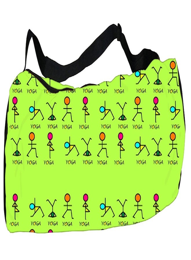 orgner Active Elements New Poly Canvas Yoga Mat Bag/Cover. Easy Fit up to 4 mm Thick Yoga Mat. Print Design : Icon Yoga Posture asana- dharana, pranayama, pratyahara, samadhi, yama etc - Image 3