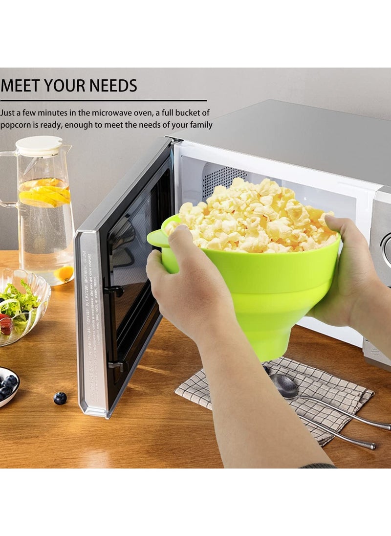 sokany Microwave Silicone Popcorn Maker, Popcorn Popper with Lid and Handles, Big Size Collapsible Bowl, BPA Free Dishwasher, Safe and High Temperature, Resistance for Home, Party, Movie (Green)  - Image 5