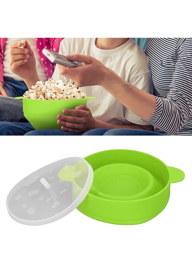 sokany - Microwave Silicone Popcorn Maker, Popcorn Popper with Lid and Handles, Big Size Collapsible Bowl, BPA Free Dishwasher, Safe and High Temperature, Resistance for Home, Party, Movie (Green) - Image 1