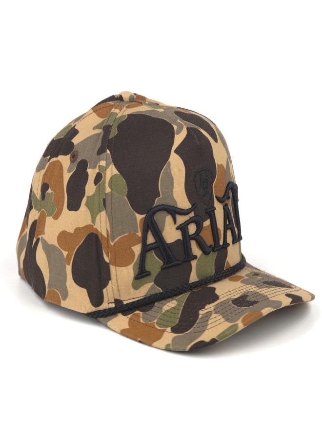 ARIAT Men's Camo 3D Embroidered Logo Rope Accent Cap - Image 3