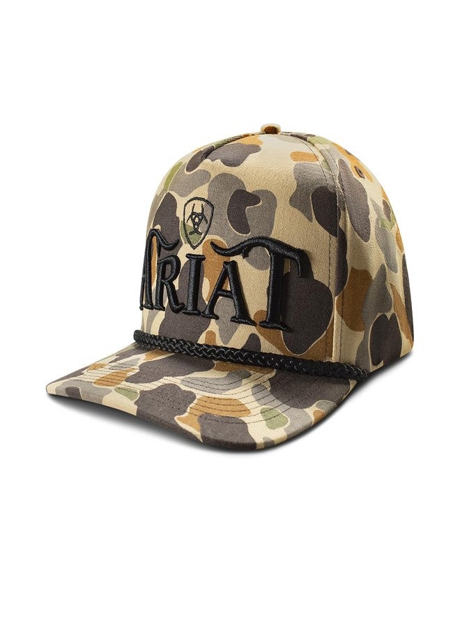 ARIAT Men's Camo 3D Embroidered Logo Rope Accent Cap - Image 1