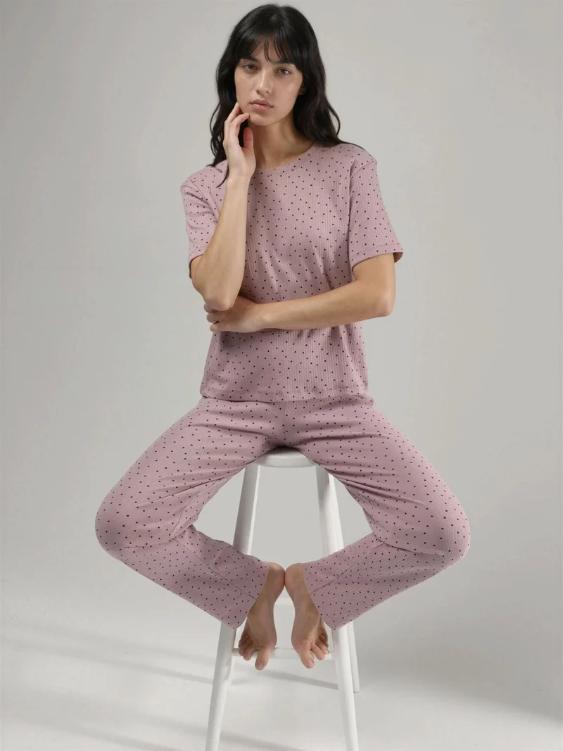 هيكاب 100% Cotton Short Sleeve Pajama Set Ellie Collection