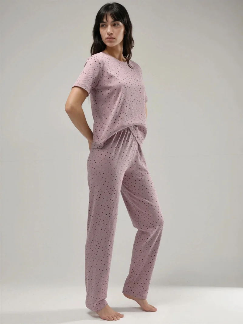 Hiccup Lilac Purple 100% Cotton Short Sleeve Pajama Set Ellie Collection for Women | Best Price UAE