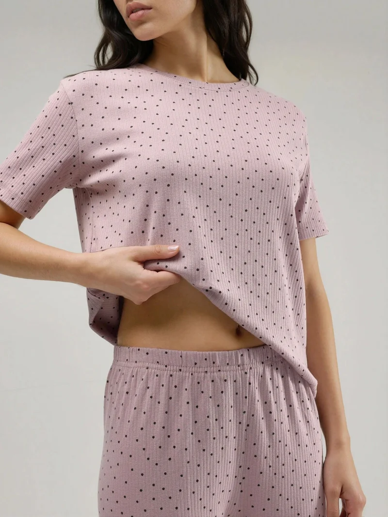 Hiccup Lilac Purple 100% Cotton Short Sleeve Pajama Set Ellie Collection for Women | Best Price UAE