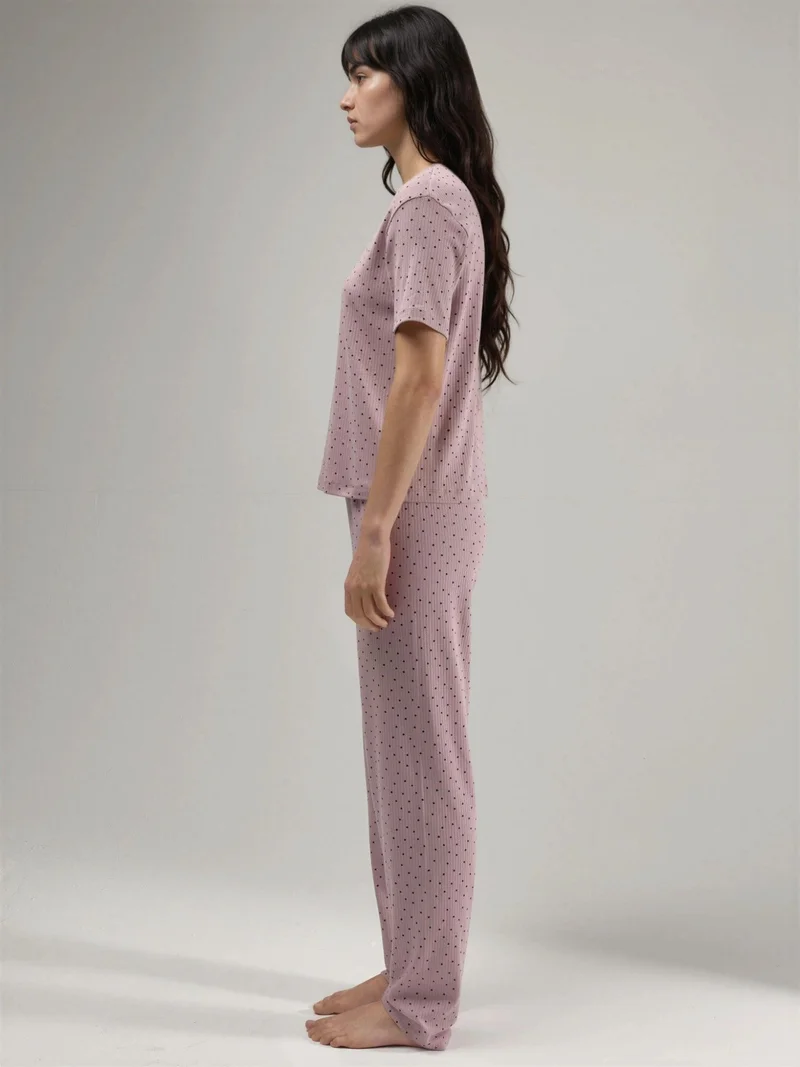Hiccup Lilac Purple 100% Cotton Short Sleeve Pajama Set Ellie Collection for Women | Best Price UAE