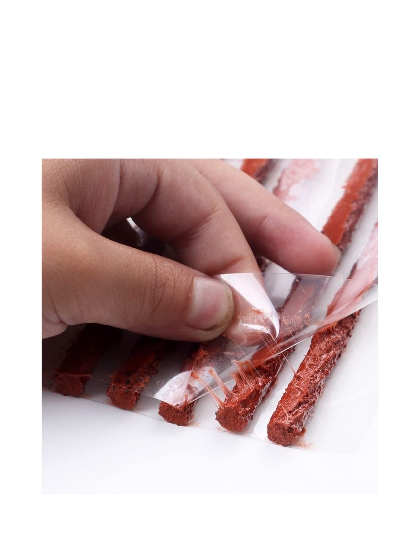 طقم أدوات إصلاح الإطارات، طقم سدادات الإطارات القوي، طقم رقع الإطارات العالمي، طقم إصلاح الإطارات الأساسي لإصلاح ثقب الإطارات المسطحة، للسيارات والدراجات النارية والشاحنات والجرارات والمقطورات والمركبات الترفيهية والدراجات الرباعية. - Image 2