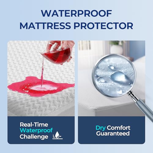 TASTELIFE Queen Size Bed Mattress Protector, Waterproof & Breathable Cooling Mattress Cover & Pad, Deep Pocket Fits 8-21”, Ultra-Soft Washable Sheet Protection - Image 4