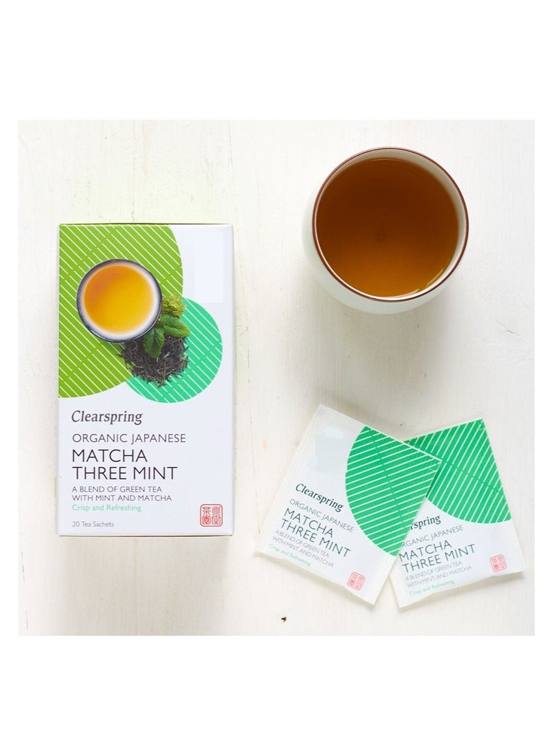 Clearspring Organic Japanese Matcha Three Mint Green Teabags 20 Sachets - Image 3