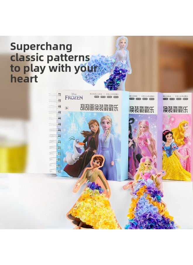 Generic - Disney Hand-painted Stamp Painting Children's Handmade Diy Ice Princess Dress-up Stickers Girl Paste Toys Wholesale-Color:Disney Princess - Image 1