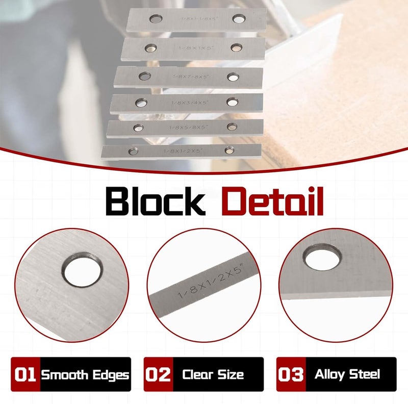 findmall 10 Pair 1/8 x 5 Accuracy Parallel Block Set 0.0002 Hardened Gage Gauge Tool Set - Image 4