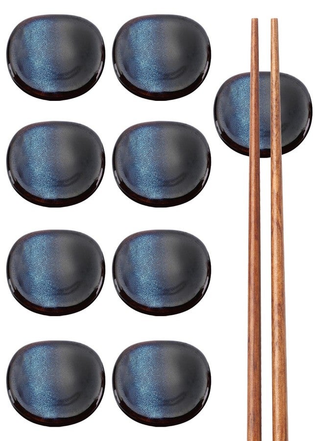 Gabrella 8 Pcs Ceramic Chopstick Holder, Japanese Chopstick Rest, Starry Blue Spoon Fork Stand Holder - Image 1