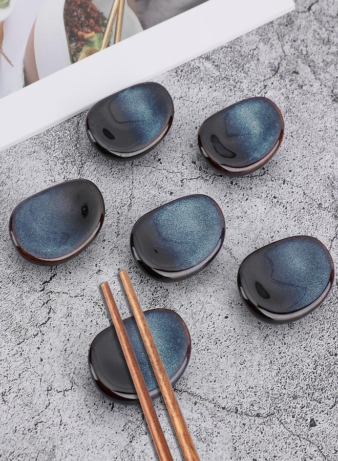Gabrella 8 Pcs Ceramic Chopstick Holder, Japanese Chopstick Rest, Starry Blue Spoon Fork Stand Holder - Image 4